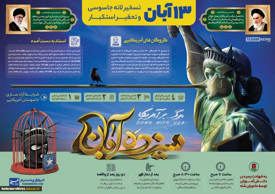 مسیرهای راهپیمایی روز 13 آبان در شیراز 2