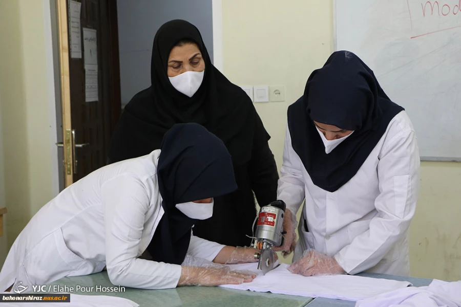 گزارش تصویری از تولید ماسک در دانشکده فنی دختران شیراز  6