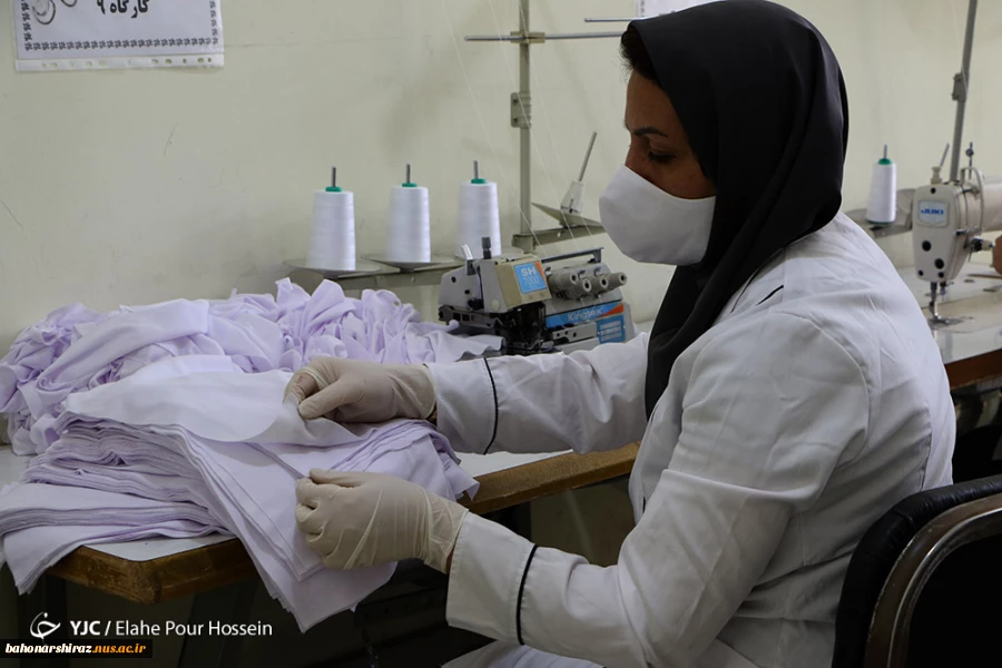 گزارش تصویری از تولید ماسک در دانشکده فنی دختران شیراز  15