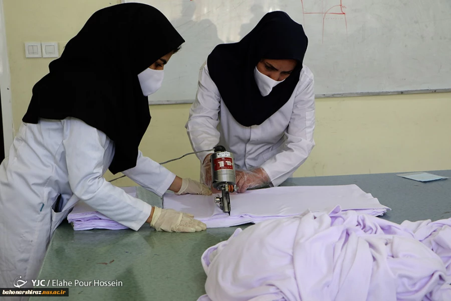 گزارش تصویری از تولید ماسک در دانشکده فنی دختران شیراز  19